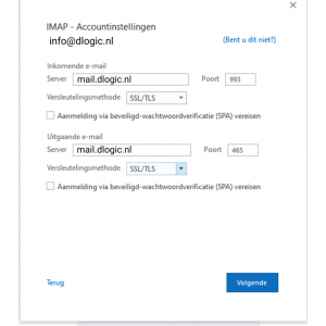 E-mail instellen in Outlook - afbeelding 4
